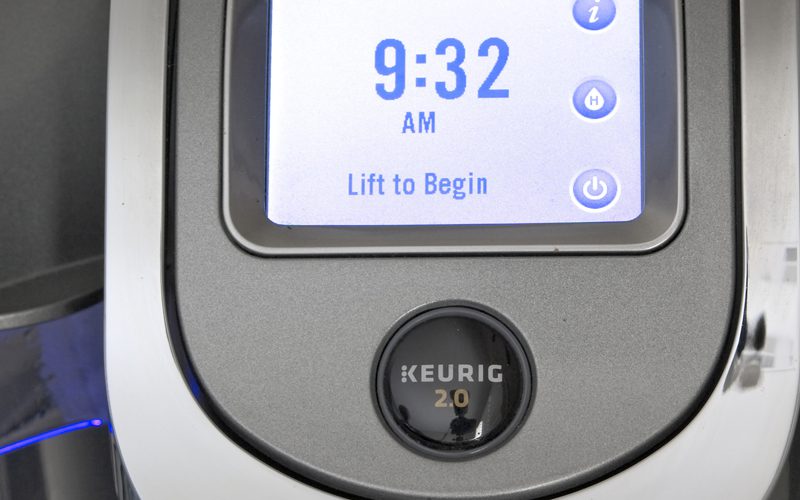 a keurig coffee maker ready to brew a morning cup